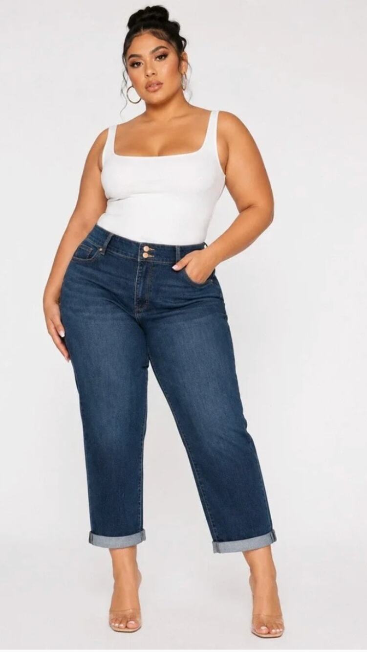 NYDJ Cool Embrace Bailey Straight Relaxed Crop Denim Jeans Womens Size 18 New